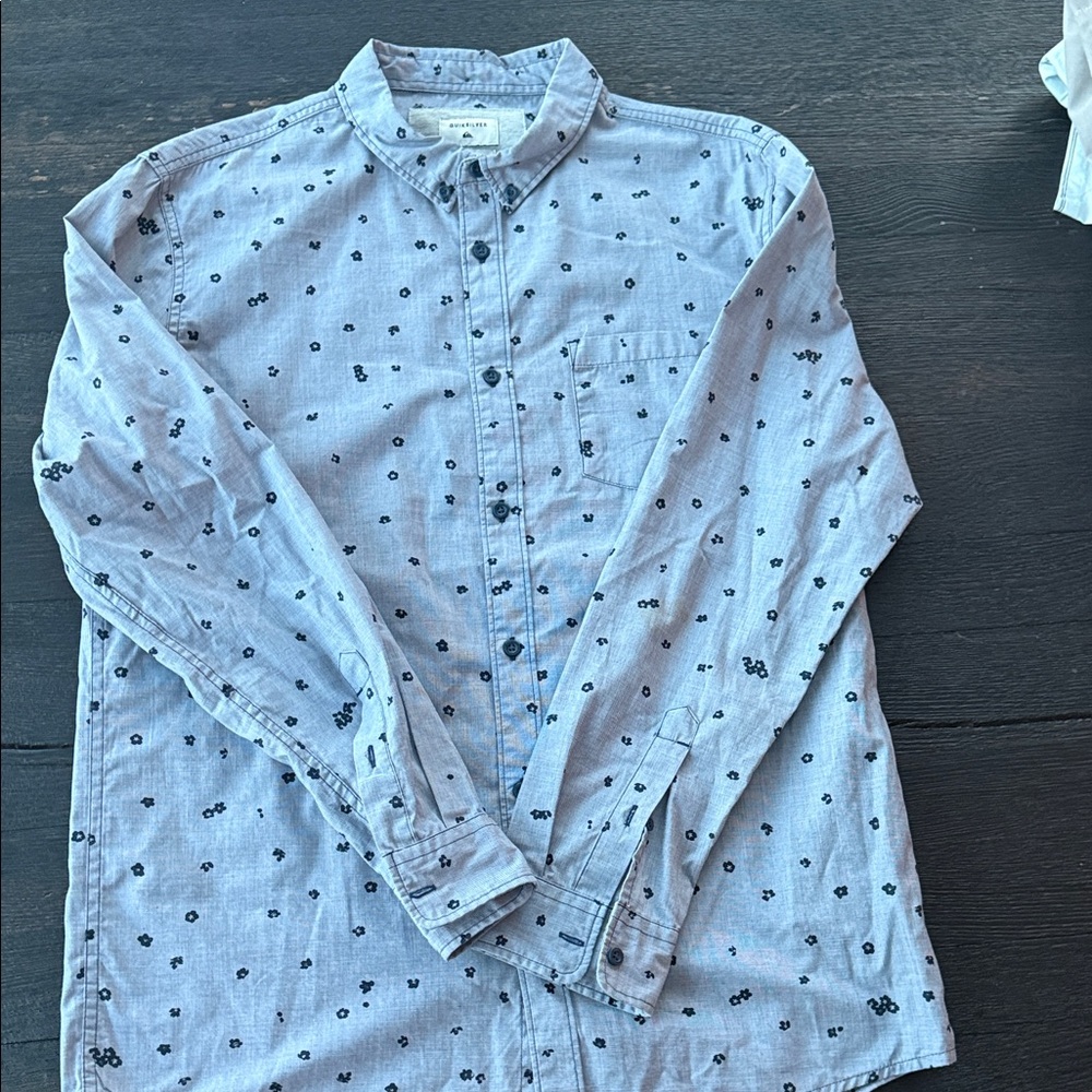 Quiksilver Blue Casual Button Down Shirt